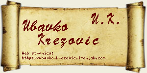 Ubavko Krezović vizit kartica